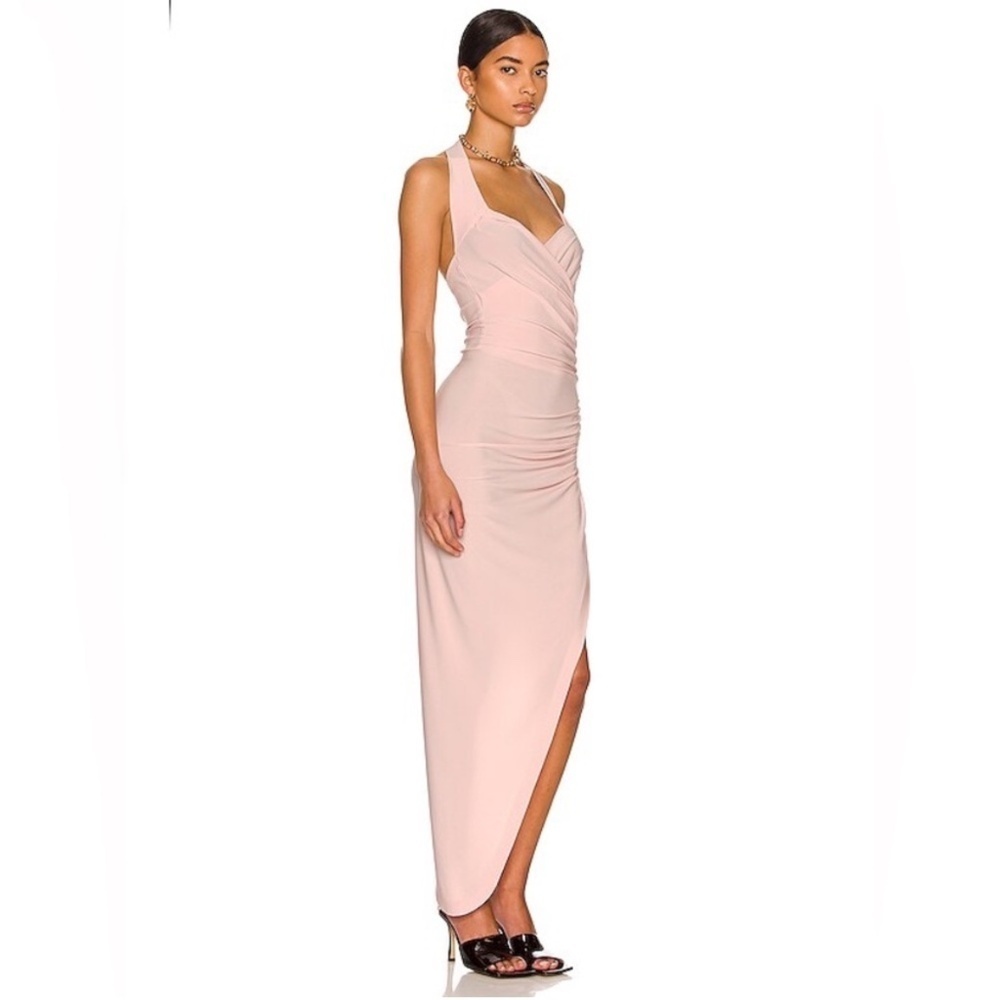 Norma Kamali Cayla Side Drape Gown Pink - Picture 2 of 8